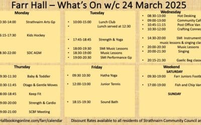What’s On Farr Community Hall w/c 24 March