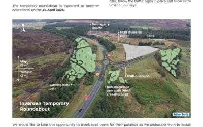 Temporary roundabout at Invereen Operational 24th April 2025