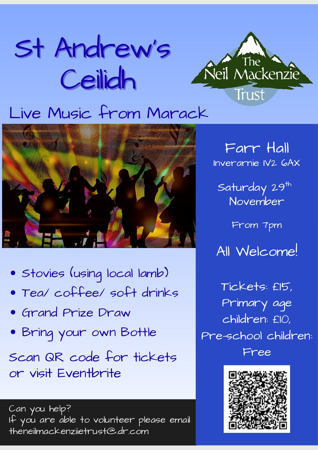 The Neil Mackenzie Trust Ceilidh Farr Hall Saturday 29th Nov