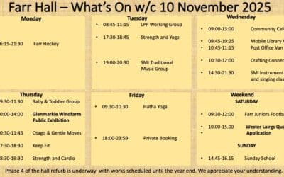 What’s on Farr Hall w/c 10th November