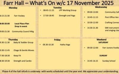 Farr Hall What’s on w/c 17th November