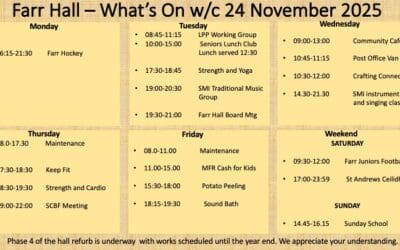 Farr Hall What’s on w/c 24th November
