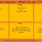 What's On Daviot Hall w/c 17th November