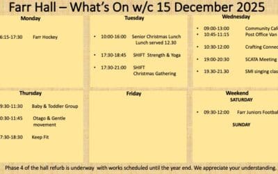 Farr Hall What’s On w/c 15th December