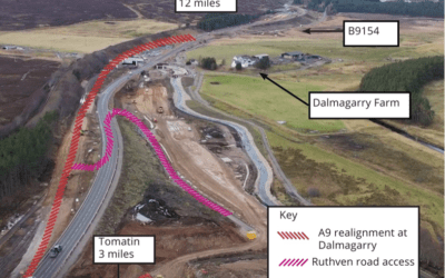 Planned realignment of A9 at Dalmagarry