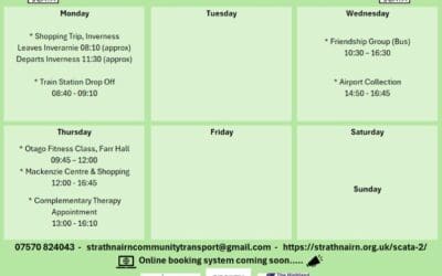 SCATA Bookings w/c 13th April 2026