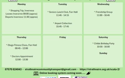 SCATA Bookings w/c 27th April 2026
