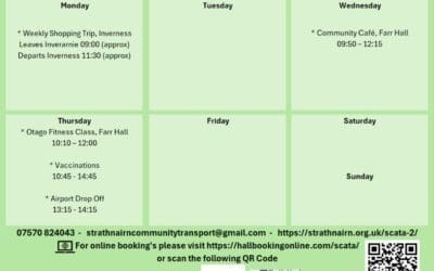 SCATA Bookings w/c 1st June 2026