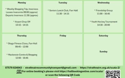 SCATA Bookings w/c 25th May 2026