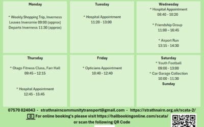 SCATA Bookings w/c Monday 8th June