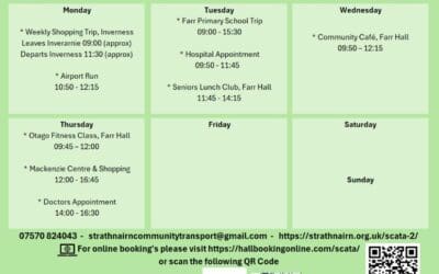 SCATA Bookings w/c Monday 24th August 2026
