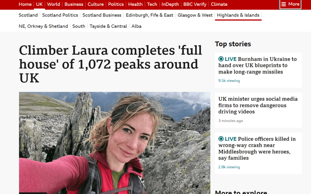 Laura Baillie on Carn na h-Easgainn to cap ascent of all UK peaks