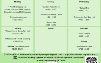 SCATA Bookings W/C Monday 21st September 2026