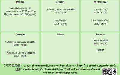 SCATA Bookings w/c Monday 28th September 2026