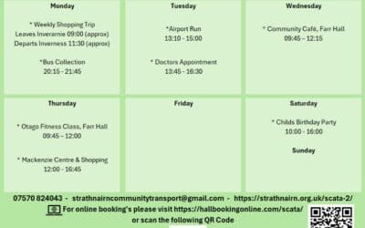 SCATA Bookings w/c Monday 5th October 2026
